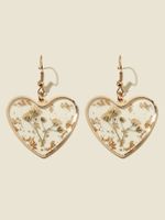 Simple Style Heart Shape Plastic Printing Women's Drop Earrings main image 1