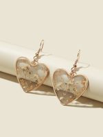 Simple Style Heart Shape Plastic Printing Women's Drop Earrings main image 5