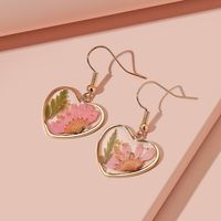 Simple Style Heart Shape Plastic Printing Women's Drop Earrings main image 6