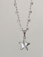 Y2k Einfacher Stil Stern Titan Stahl Patchwork Halskette Mit Anhänger sku image 2