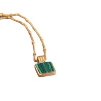 Simple Style Square Alloy Inlay Malachite Women's Pendant Necklace main image 5