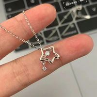Simple Style Star Copper Inlay Zircon Pendant Necklace main image 3
