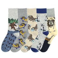 Unisex Cartoon Style Animal Cotton Crew Socks A Pair main image 5