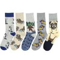 Unisex Cartoon Style Animal Cotton Crew Socks A Pair main image 3