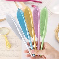 Creative Metallic Feather Gel Pen Black 0.5 Student Stationery Gel Pen Wholesale Christmas End Children's Day Gifts main image 3