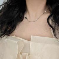 Simple Style Streetwear Geometric Heart Shape Bow Knot Alloy Inlay Zircon Women's Pendant Necklace sku image 10
