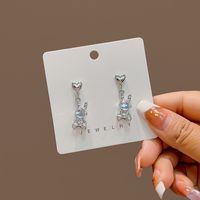Casual Classic Style Star Moon Alloy Plating Inlay Moonstone Women's Drop Earrings sku image 2