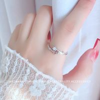 Elegant Lady Simple Style Star Copper Plating Inlay Zircon Open Ring main image 4