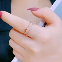 Casual Simple Style Crown Copper Plating Inlay Zircon Silver Plated Open Ring sku image 2