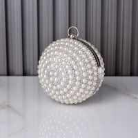 Pu Leather Solid Color Round Evening Bags sku image 1