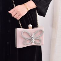 White Black Champagne Pu Leather Butterfly Pillow Shape Evening Bags main image 3