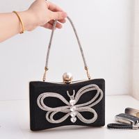 White Black Champagne Pu Leather Butterfly Pillow Shape Evening Bags sku image 2