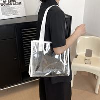 Women's Medium Pvc Solid Color Classic Style Square Open Jelly Bag main image 5