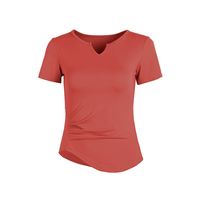 Sports Solid Color Nylon Round Neck Active Tops T-shirt main image 5