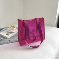 Women's Medium Pvc Solid Color Classic Style Square Open Jelly Bag sku image 5