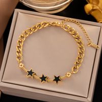 Commute Pentagram Round Square 304 Stainless Steel 18K Gold Plated Acrylic Bracelets In Bulk main image 4