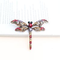 Retro Dragonfly Alloy Inlay Rhinestones Unisex Brooches sku image 2