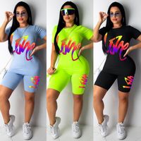 Women's Casual Elegant Sexy Splicing Solid Color Chiffon Printing Patchwork Washed Shorts Sets main image 5