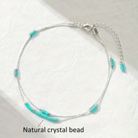Wholesale Jewelry Basic Round Copper Beads Silver Plated Anklet sku image 3
