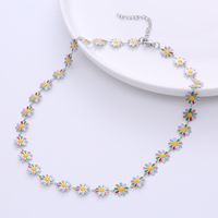 Fashion Flower Stainless Steel Epoxy Chain Necklace sku image 4