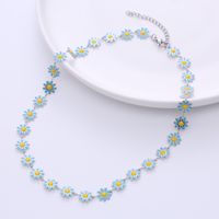 Fashion Flower Stainless Steel Epoxy Chain Necklace sku image 2