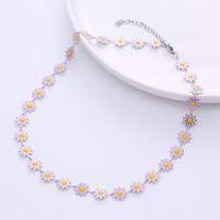Fashion Flower Stainless Steel Epoxy Chain Necklace sku image 1