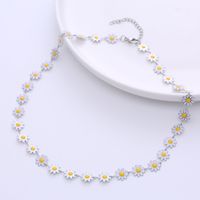 Fashion Flower Stainless Steel Epoxy Chain Necklace sku image 5