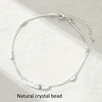 Wholesale Jewelry Basic Round Copper Beads Silver Plated Anklet sku image 1