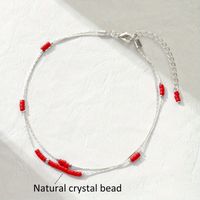Wholesale Jewelry Basic Round Copper Beads Silver Plated Anklet sku image 2