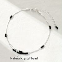 Wholesale Jewelry Basic Round Copper Beads Silver Plated Anklet sku image 4