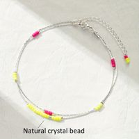 Wholesale Jewelry Basic Round Copper Beads Silver Plated Anklet sku image 5