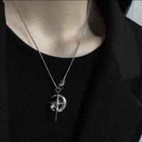 Business Cross Moon Alloy Patchwork Women's Pendant Necklace main image 2