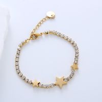 Estilo Moderno Estilo Simple Estrella Acero Inoxidable Chapados en oro de 18k Pulsera Al Mayoreo main image 4