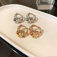 1 Pair Simple Style Solid Color Irregular Alloy Ear Studs main image 1