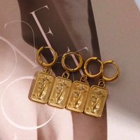 201 Stainless Steel 304 Stainless Steel Gold Plated Hip-Hop Plating Star Zircon Earrings Necklace main image 3