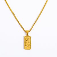 201 Stainless Steel 304 Stainless Steel Titanium Steel Gold Plated Fashion Geometric Necklace sku image 3