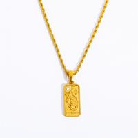 201 Stainless Steel 304 Stainless Steel Titanium Steel Gold Plated Fashion Geometric Necklace sku image 2