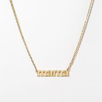 Casual Mama Simple Style Letter Stainless Steel Plating Three-dimensional Titanium Steel 18k Gold Plated Pendant Necklace main image 4