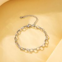 Simple Style Solid Color Stainless Steel Bracelets In Bulk main image 6