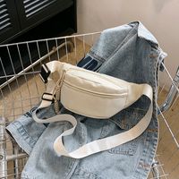 Women's Basic Solid Color Canvas Waist Bags main image 5