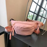 Frau Basic Einfarbig Segeltuch Taille Taschen main image 6