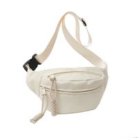 Women's Basic Solid Color Canvas Waist Bags sku image 1