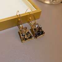 Simple Style Trapezoid Alloy Inlay Crystal Women's Drop Earrings main image 3