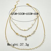 304 Stainless Steel Gravel 14K Gold Plated Commute Plating Inlay Water Droplets Crystal Beads Opal Layered Necklaces main image 4