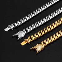 Hip-hop Solid Color Stainless Steel Plating Inlay Zircon 18k Gold Plated Men's Necklace main image 3