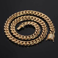 Hip-hop Solid Color Stainless Steel Plating Inlay Zircon 18k Gold Plated Men's Necklace main image 2