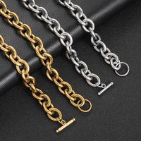 Hip-hop Geometric Stainless Steel Plating Chain Gold Plated Men's Necklace main image 4