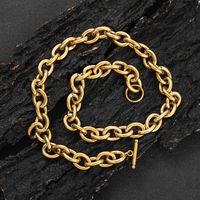 Hip-hop Geometric Stainless Steel Plating Chain Gold Plated Men's Necklace sku image 3