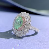 Wholesale Classic Style Color Block Oval Sterling Silver Zircon Rings main image 4