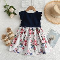 Casual Cute Flower Patchwork Cotton Girls Dresses main image 5